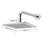 Project Source 1.0 -Spray Chrome 7.87-in Square Rain Shower Head 1.8 GPM