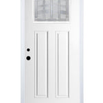 Therma-Tru Smooth Star Emerson Entry Door 36-in x 80-in x 4-9/16-in Fiberglass Right-hand inswing Ready to paint Unfinished Prehung Residential Insulating core Front Door