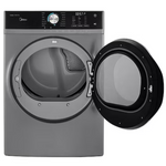 Midea 8-cu ft Stackable Steam Cycle Electric Dryer (Graphite Silver)