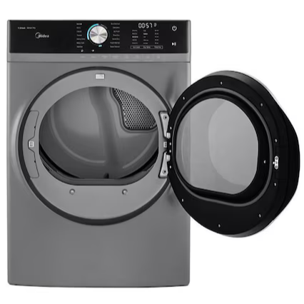 Midea 8-cu ft Stackable Steam Cycle Electric Dryer (Graphite Silver)