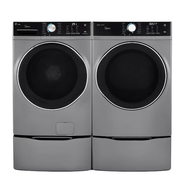 Midea 8-cu ft Stackable Steam Cycle Electric Dryer (Graphite Silver)