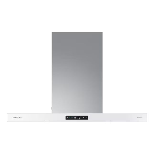 Samsung Bespoke 36-in Convertible 390-CFM White Glass Wall-Mounted Range Hood with Charcoal Filter
