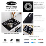 Cosmo 244Ecc 24-in 4 burners Smooth surface Stainless steel Electric Cooktop