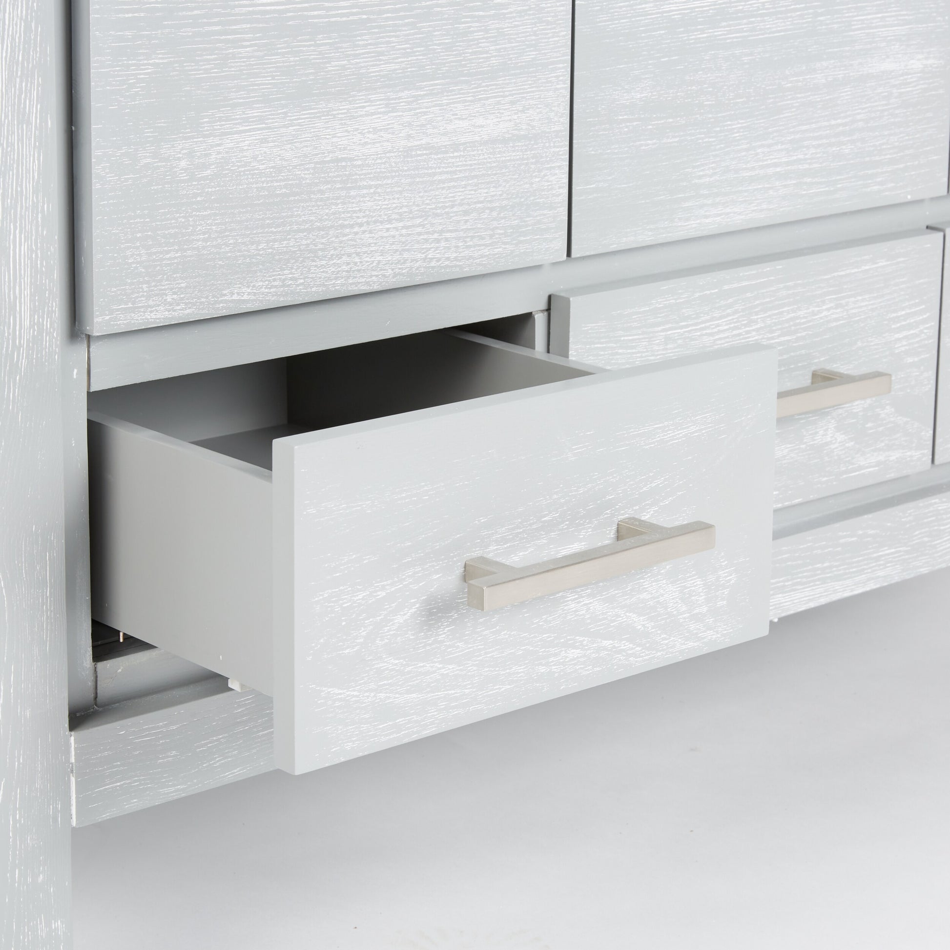 Riley 43-IN Vanity Combo in Sea Salt Gray with White Engineered Stone Top