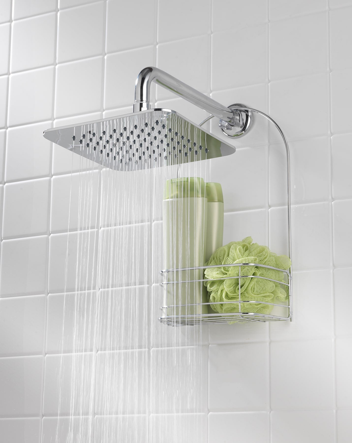 Project Source 1.0 -Spray Chrome 7.87-in Square Rain Shower Head 1.8 GPM