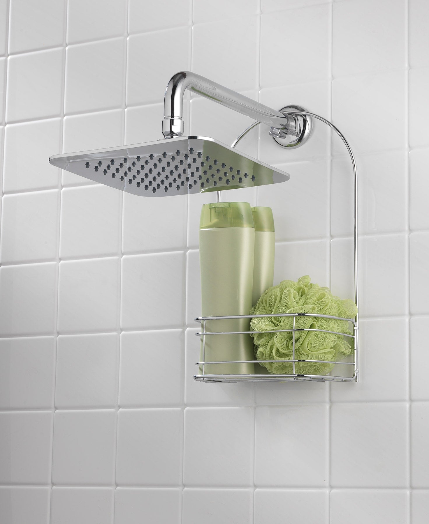 Project Source 1.0 -Spray Chrome 7.87-in Square Rain Shower Head 1.8 GPM