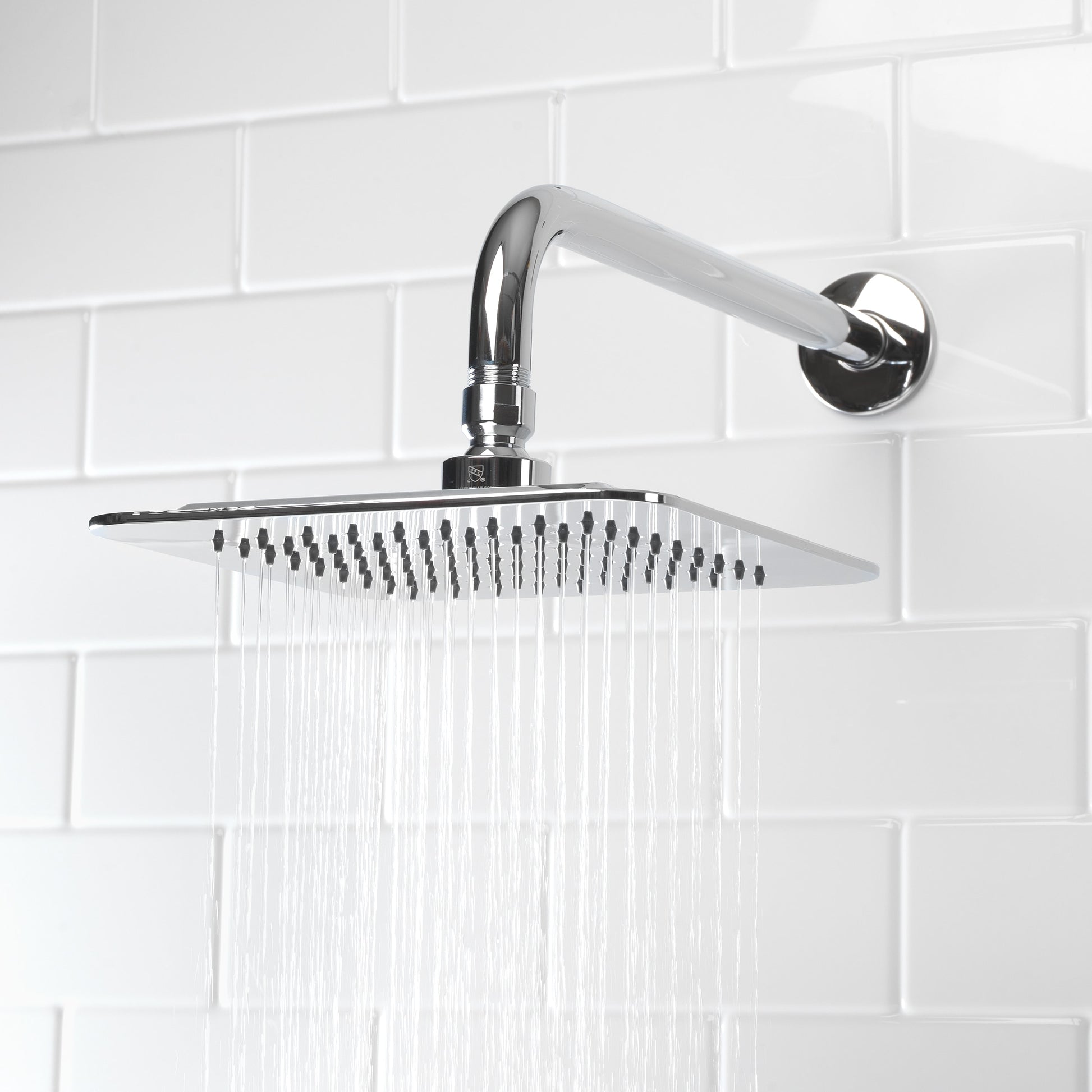 Project Source 1.0 -Spray Chrome 7.87-in Square Rain Shower Head 1.8 GPM