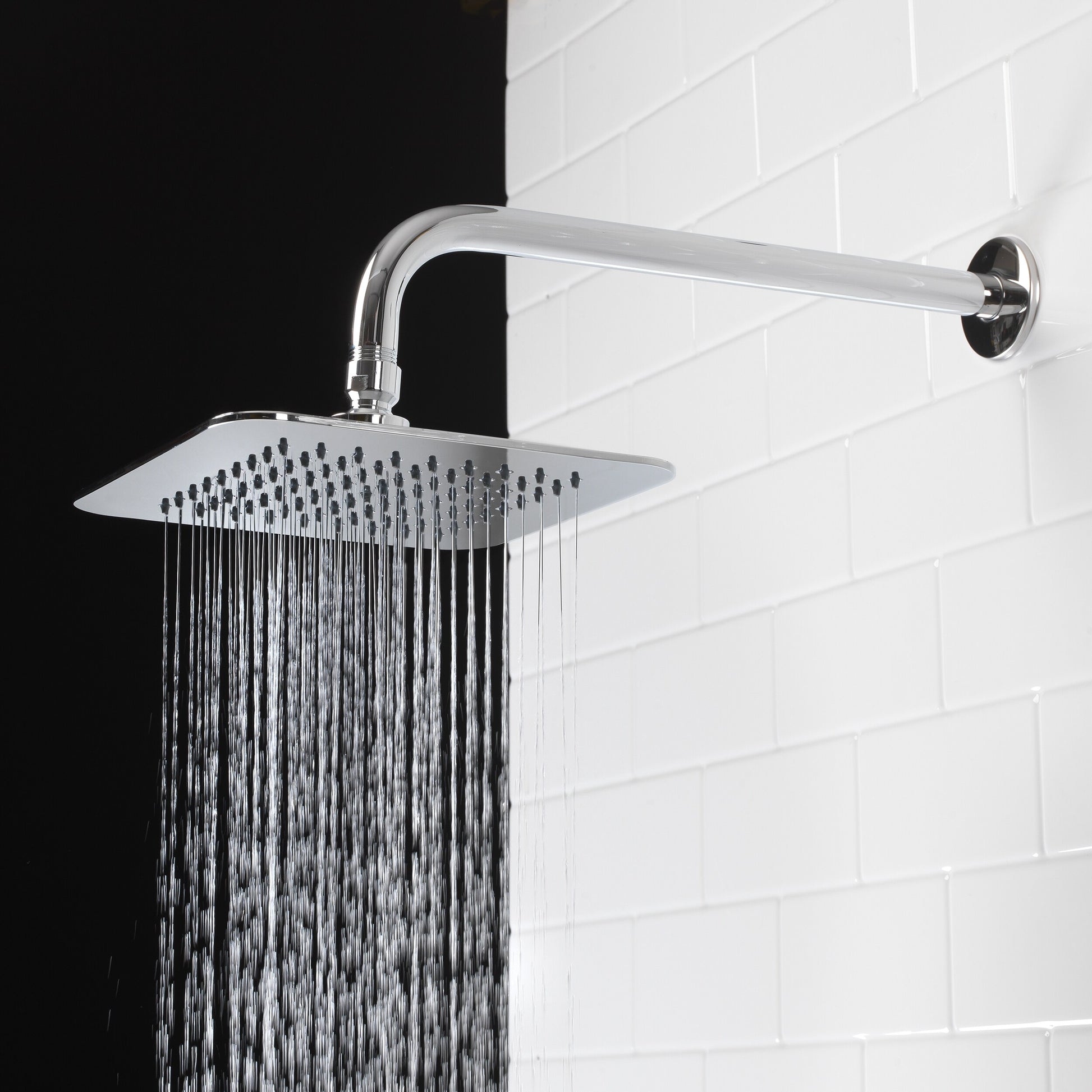 Project Source 1.0 -Spray Chrome 7.87-in Square Rain Shower Head 1.8 GPM