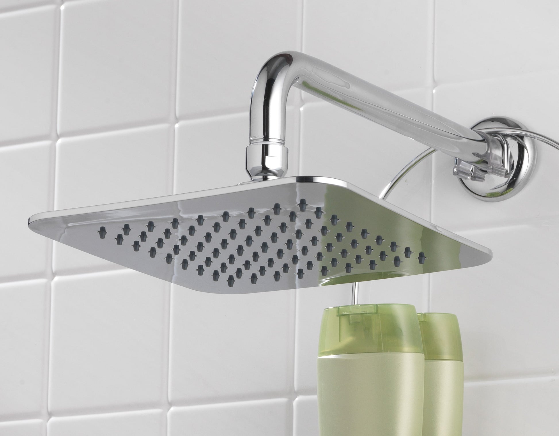 Project Source 1.0 -Spray Chrome 7.87-in Square Rain Shower Head 1.8 GPM
