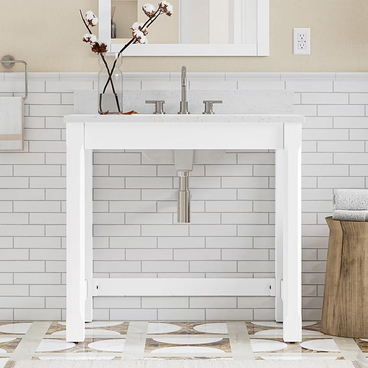 Alpine Reserve Preslar 36-in White ADA Vanity with Engineered Carrara Marble Top, 1703VADA-36-201-925-UM, FINAL PRICE: $499.99 + Tax