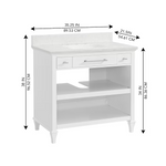 Alpine Reserve Brookview ADA 36-in White Undermount Single Sink Bathroom Vanity with Carrara Natural Marble Top, 1789VADA-36-201-900-UM, [FB265], FINAL PRICE: $549.99 + Tax