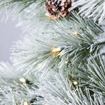 Holiday Living 7.5-ft Flocked Snowy Berkshire Pre-lit Artificial Christmas Tree with White LED Lights