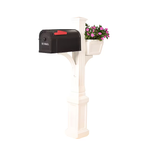 Postal Pro The Estate Mailbox Post with Planter, PP235PLWH *HD24, MSRP: $94.98, FINAL: