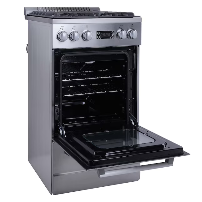 Avanti 20-in 4 burners 2.1-cu ft Freestanding Natural Gas Range (Stainless Steel), DGR20P3S *JR2510, Retail: $1,159.99, FINAL PRICE: $599.99 + TAX