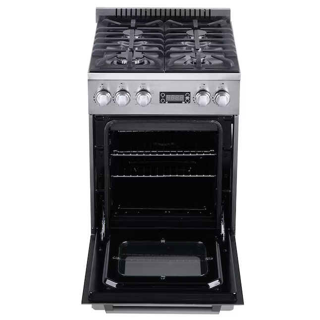 Avanti 20-in 4 burners 2.1-cu ft Freestanding Natural Gas Range (Stainless Steel), DGR20P3S *JR2510, Retail: $1,159.99, FINAL PRICE: $599.99 + TAX