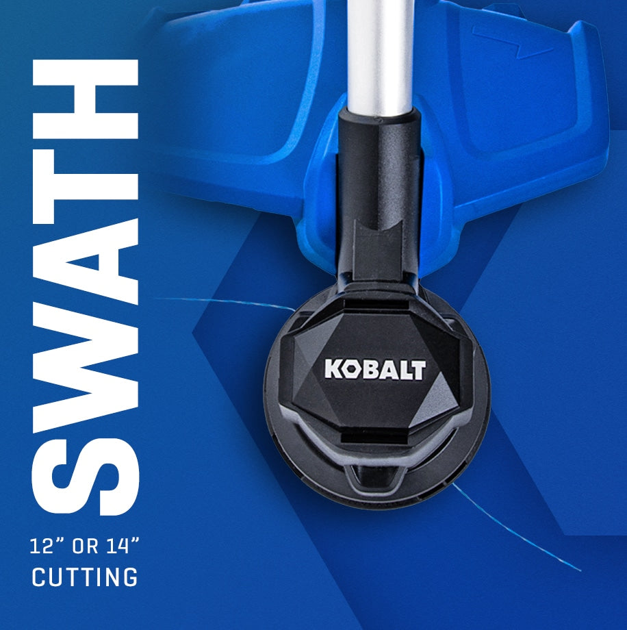 Kobalt 24-volt 14-in Straight Shaft Battery String Trimmer 4.0 Ah (Battery Included) (Charger Included) [FBM-102]