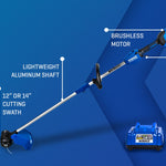 Kobalt 24-volt 14-in Straight Shaft Battery String Trimmer 4.0 Ah (Battery Included) (Charger Included) [FBM-102]