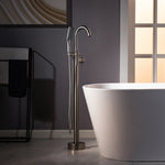 Woodbridge Derby Brushed Nickel 1-handle Freestanding High-arc Bathtub Faucet with Hand Shower
