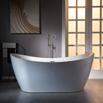 Woodbridge Derby Brushed Nickel 1-handle Freestanding High-arc Bathtub Faucet with Hand Shower