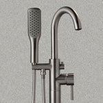 Woodbridge Derby Brushed Nickel 1-handle Freestanding High-arc Bathtub Faucet with Hand Shower