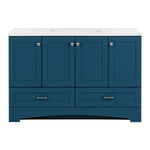 Diamond NOW Cassidy 48-in Admiral Blue Single Sink Bathroom Vanity with White Cultured Marble Top (Fully Assembled)