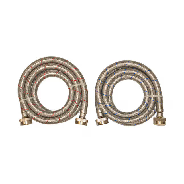 EASTMAN 2 -Pack 6-ft 3/4 -in FHT Inlet x 3/4 -in FHT Outlet Stainless steel Washing Machine Connector, 98506, MSRP: $47.48, FINAL PRICE: $29.99 + TAX