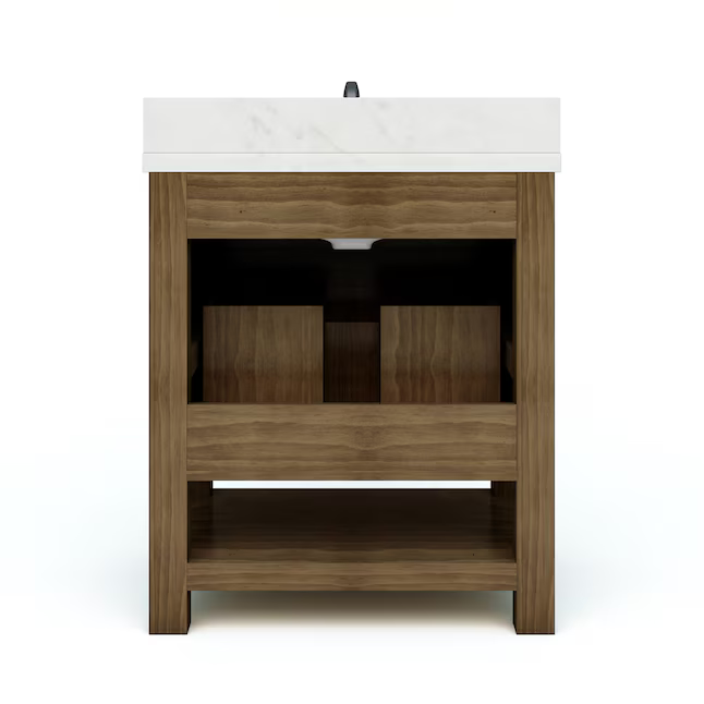 Alpine Reserve Kennilton 30-in Gray Oak Undermount Single Sink Bathroom Vanity with White Carrera Engineered Stone Top, WSLW30IFV #1571223  *JR2509, Retail: $999.00, FINAL PRICE: $399.99 + TAX