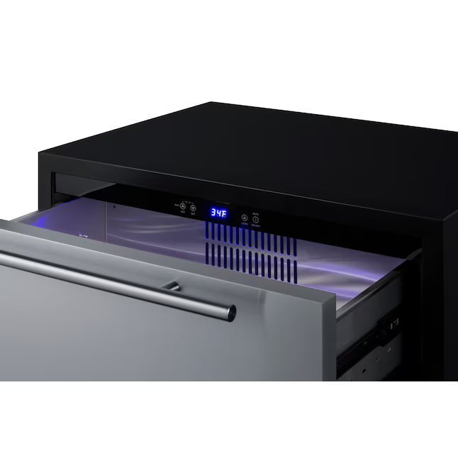 Summit Appliance 27-in 2-Drawer Built-in/Freestanding Drawer Refrigerator (Panel-Ready Stainless Steel front/black Cabinet), SPR275OS2D *JR2510, Retail: $2,838.00, FINAL PRICE: $1,599.99 + TAX
