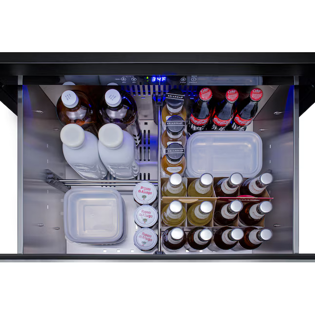 Summit Appliance 27-in 2-Drawer Built-in/Freestanding Drawer Refrigerator (Panel-Ready Stainless Steel front/black Cabinet), SPR275OS2D *JR2510, Retail: $2,838.00, FINAL PRICE: $1,599.99 + TAX
