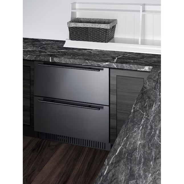 Summit Appliance 27-in 2-Drawer Built-in/Freestanding Drawer Refrigerator (Panel-Ready Stainless Steel front/black Cabinet), SPR275OS2D *JR2510, Retail: $2,838.00, FINAL PRICE: $1,599.99 + TAX