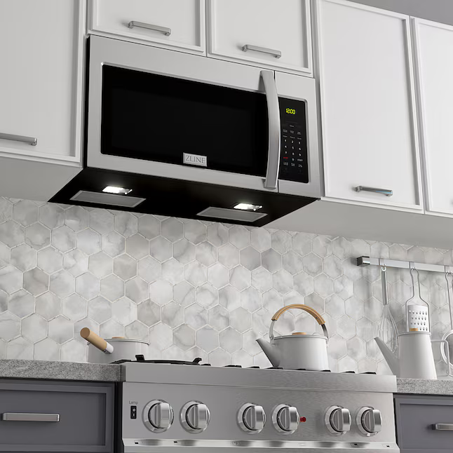 ZLINE KITCHEN & BATH 1.5-cu ft 29.75-in Over-the-Range Convection Microwave with Sensor Cooking (Stainless Steel), MWO-OTR-30 *JR2507, Retail: $629.95, FINAL PRICE: $349.99 + TAX