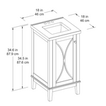 Alpine Reserve Alcova 18-in Gray Undermount Single sink Bathroom Vanity with White Ceramic Top, LWSK18VG, 4082291, MSRP: $454.00, FINAL PRICE: $269.99 + TAX
