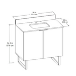 Alpine Reserve Destin 30-in Brown Undermount Single Sink Bathroom Vanity with White Engineered Stone Top, LWSE30VBR, 4082257, MRSP: $814.00, Final Price: $399.99 + TAX