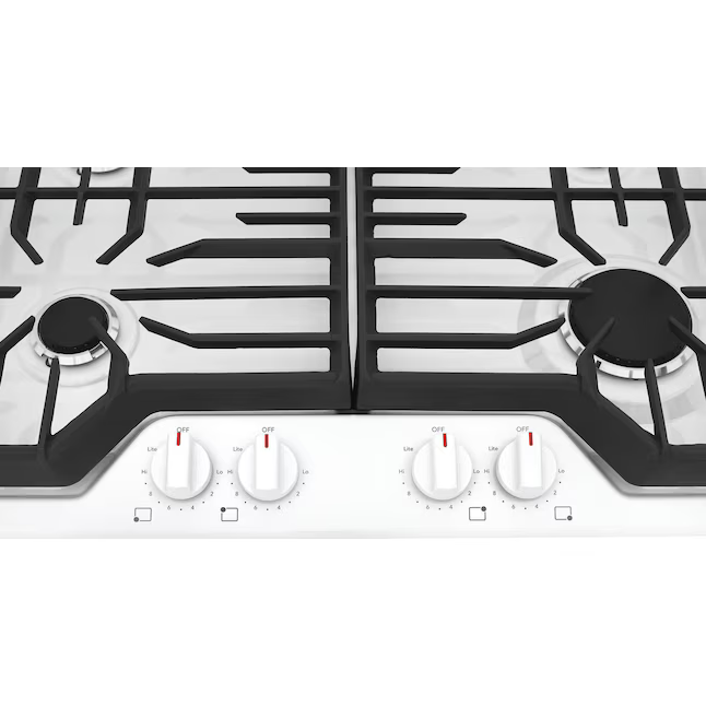 Frigidaire 30-in 4 burners White Gas Cooktop, FCCG3027AW *JR2510, Retail: $949.00, FINAL PRICE: $479.99 + TAX