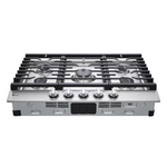 LG 30-in 5 burners Stainless steel Gas Cooktop