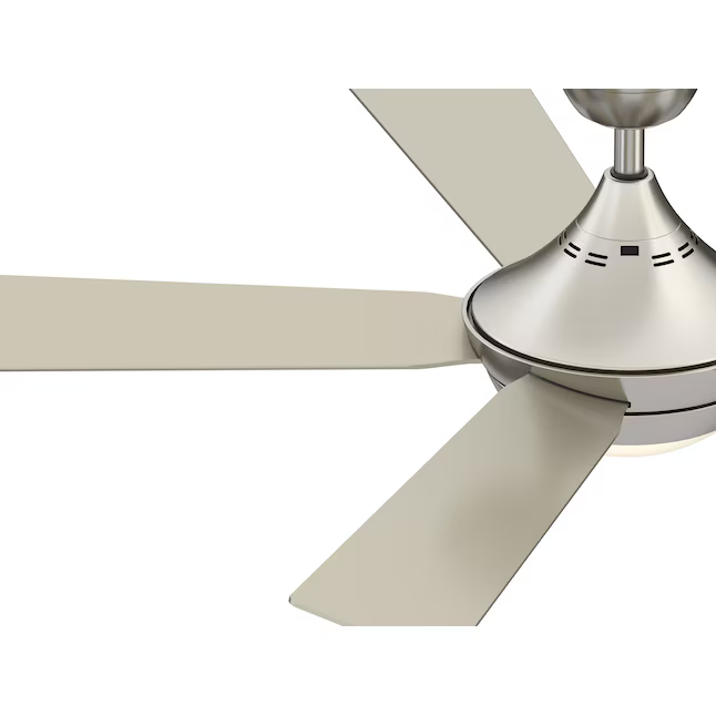 Fanimation Studio Collection Aire Drop 52-in Integrated LED Brushed Nickel with Dark Walnut/Gray Blades Ceiling Fan With Light - Remote Included (5-Blade), LP8068LBN  #0921295  #0921296  *JR2509, Retail: $198.00, FINAL PRICE: $109.99 + TAX