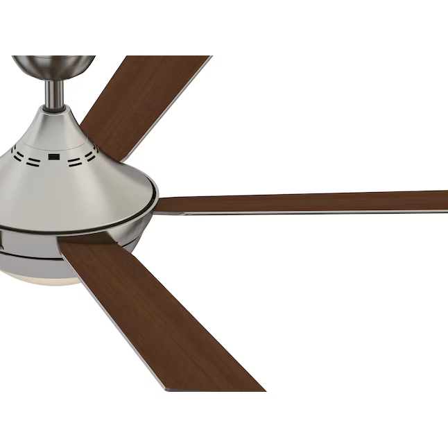 Fanimation Studio Collection Aire Drop 52-in Integrated LED Brushed Nickel with Dark Walnut/Gray Blades Ceiling Fan With Light - Remote Included (5-Blade), LP8068LBN  #0921295  #0921296  *JR2509, Retail: $198.00, FINAL PRICE: $109.99 + TAX
