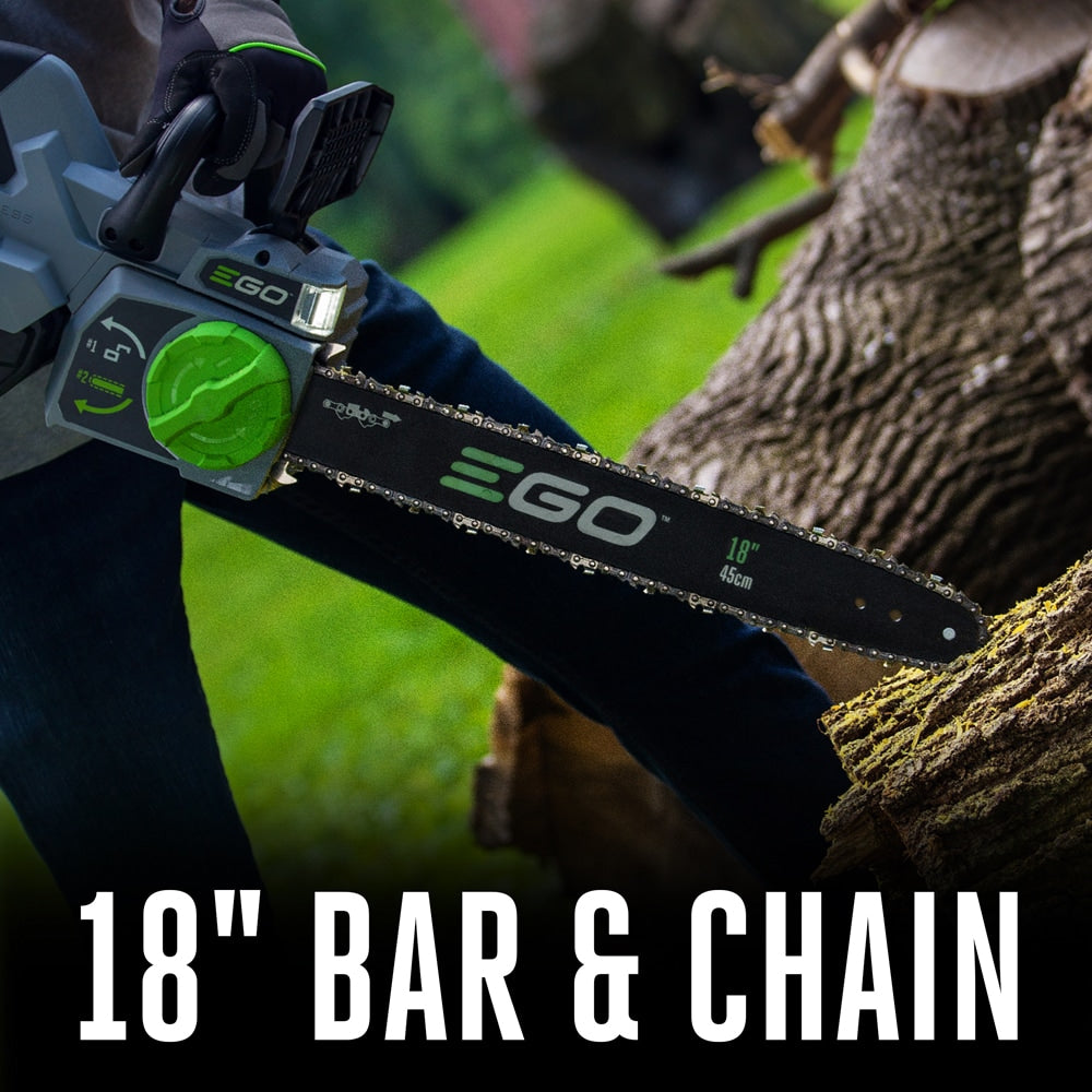 EGO POWER+ 56-volt 18-in Battery 4 Ah Chainsaw Battery Included Charger Included