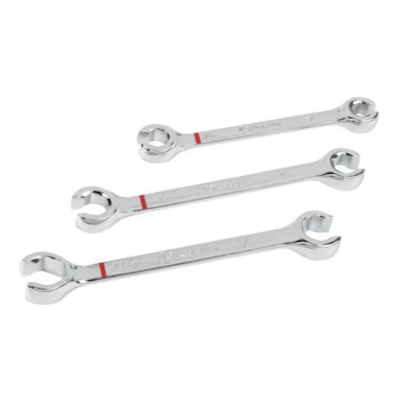 Kobalt 3-Piece Flare Nut Polished Chrome Standard (SAE) Wrench Set