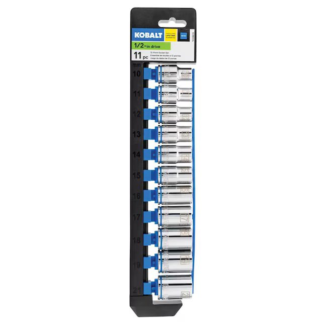 Kobalt 11-Piece Metric 1/2-in Drive 12-point Shallow Socket Set, #338619