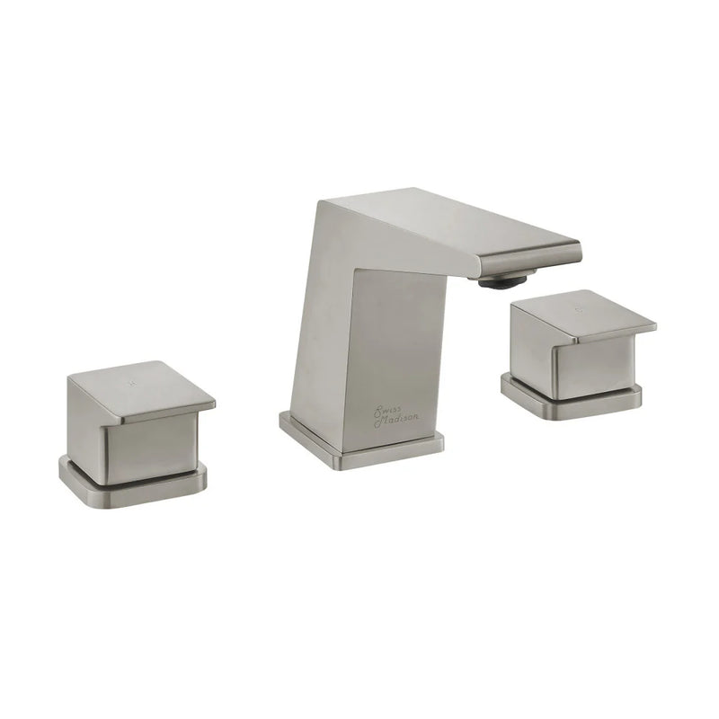 Swiss Madison Carre Widespread Faucet in Brushed Nickel, SM-BF32BN, MSRP: $271.48, FINAL  PRICE: $89.99 + TAX
