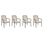 Origin 21 Clairmont Set of 4 Wicker Black Steel Frame Stationary Dining Chair with Cream Cushioned Seat, LG-22028-DC 5106704 *HD2509, Retail: $386.00, FINAL PRICE: $249.99 + TAX