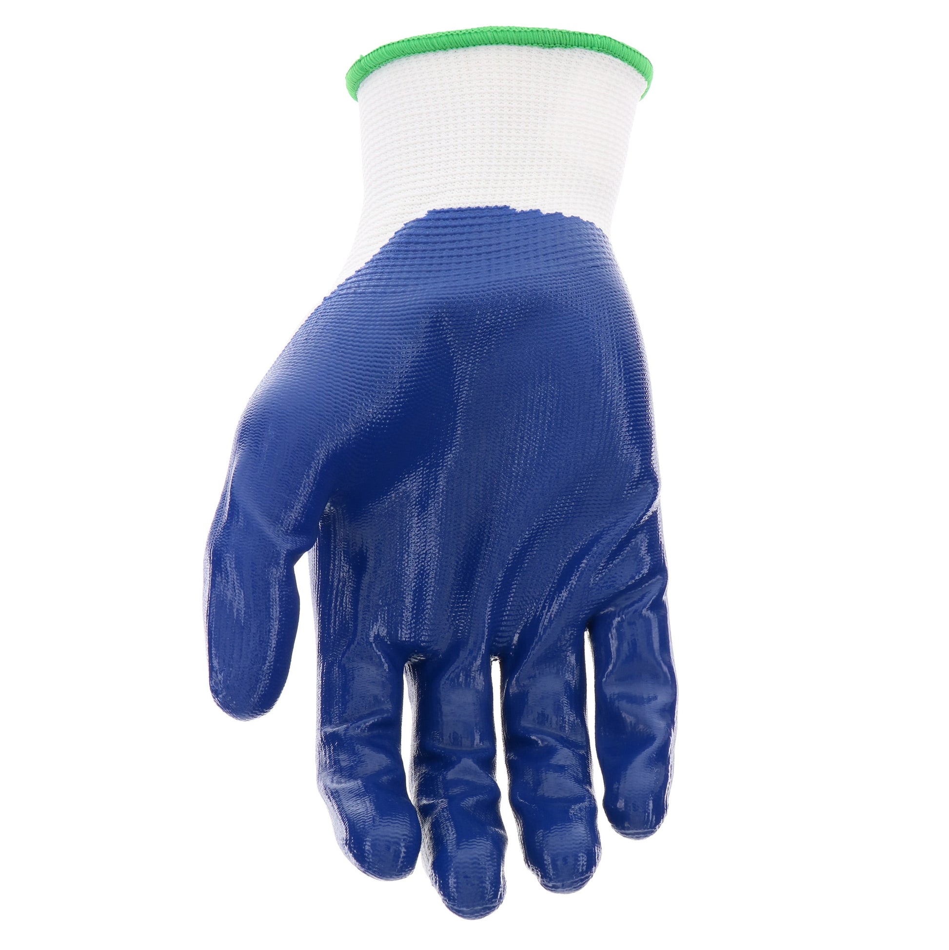 Large Blue Nitrile dipped Rubber Construction Gloves 5 -Pairs