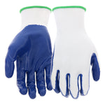 Large Blue Nitrile dipped Rubber Construction Gloves 5 -Pairs