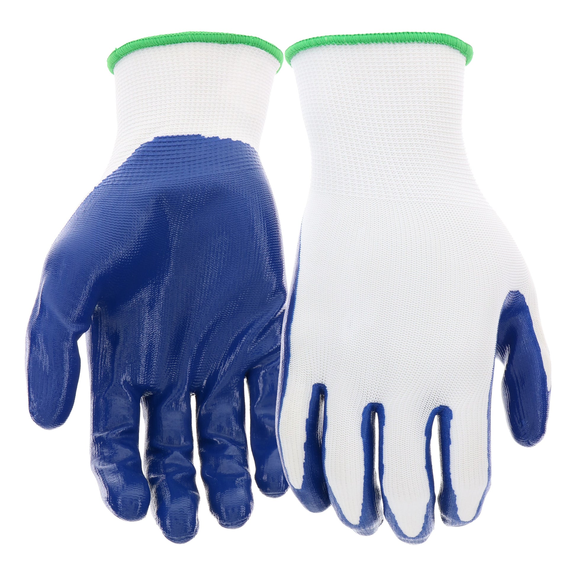 Large Blue Nitrile dipped Rubber Construction Gloves 5 -Pairs