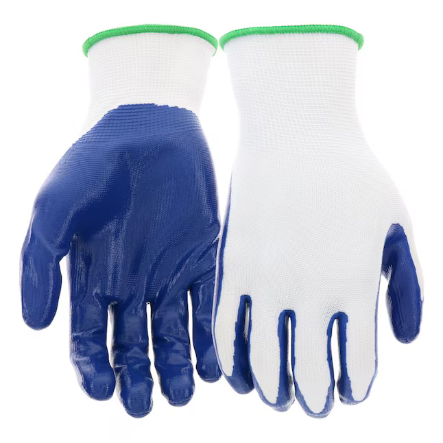Project Source Large Blue Nitrile Dipped Polyester Gloves 10 pack, LW37121-L10P *JR2512, Retail: $17.98, FINAL PRICE: $8.99 + TAX