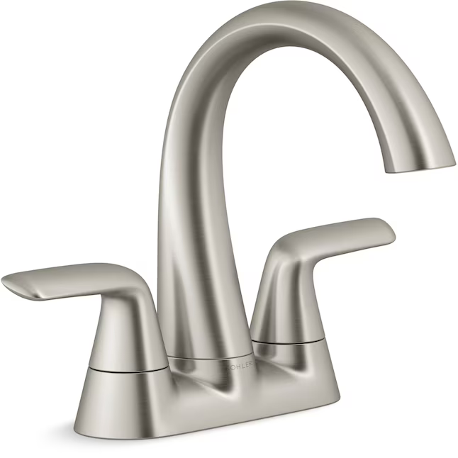 KOHLER Avail Vibrant Brushed Nickel 4-in Centerset 2-Handle WaterSense Bathroom Sink Faucet with Drain, R33047-4D-BN *HD2406, Retail: $100, FINAL PRICE: $59.99 + TAX
