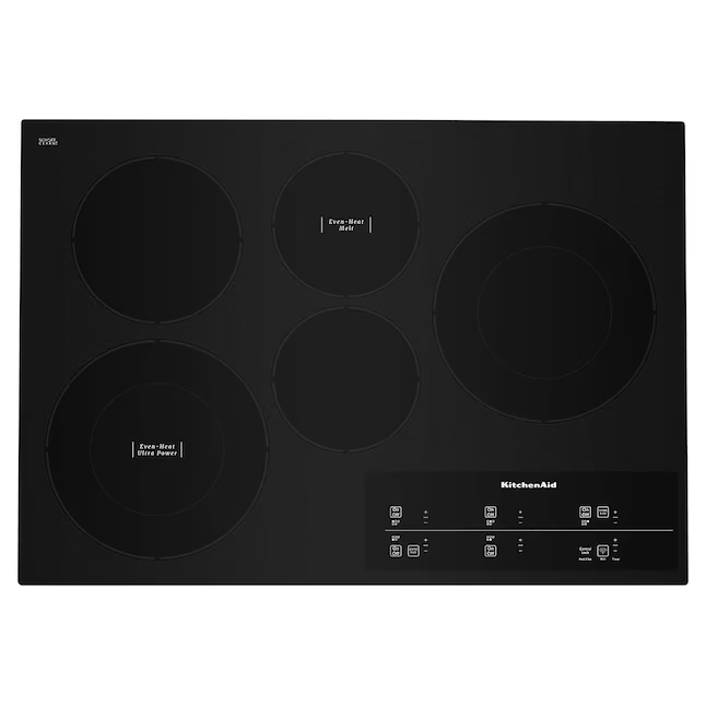 KitchenAid 30-in 5 burners Smooth Surface (Radiant) Black Electric Cooktop, KCES950KBL/01 *HD2507, Retail: $1,849.00, FINAL PRICE: $899.99 + TAX