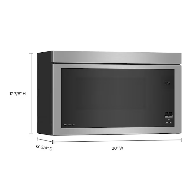 KitchenAid Flush Built in Design 1.1-cu ft 1000-Watt 30-in Over-the-Range Microwave with Sensor Cooking (Printshield Stainless)