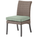 Allen + Roth Isla Park SET OF 4 Woven Brown Steel Frame Stationary Dining Chair with Green Cushioned Seat 5106723 FRS81359-C, MSRP: $800, [FB019] - Final Price: $429.99 + Tax